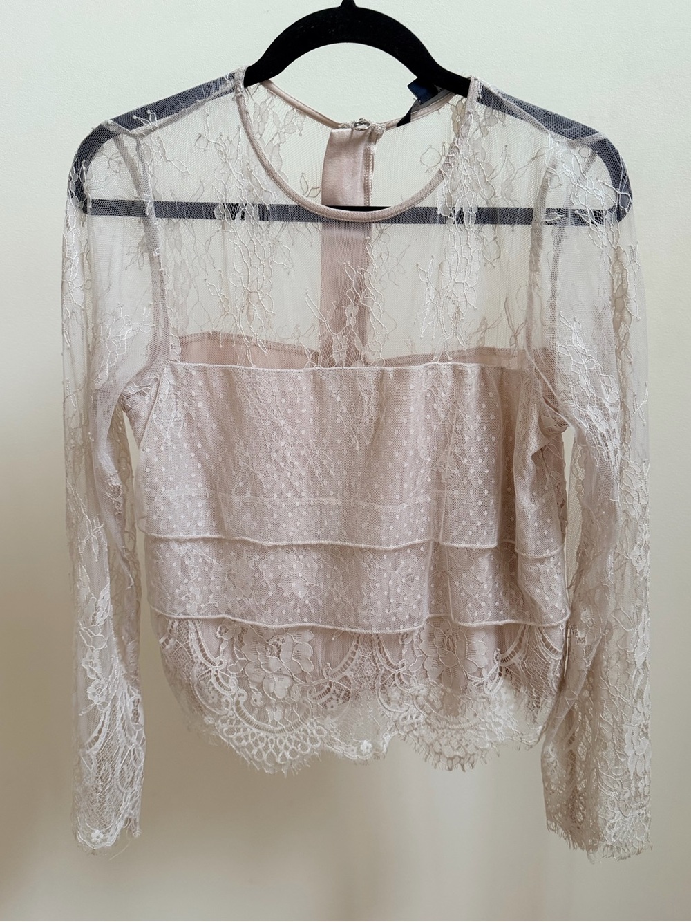 American Eagle Y2K sheer lace long sleeve blouse Sz M